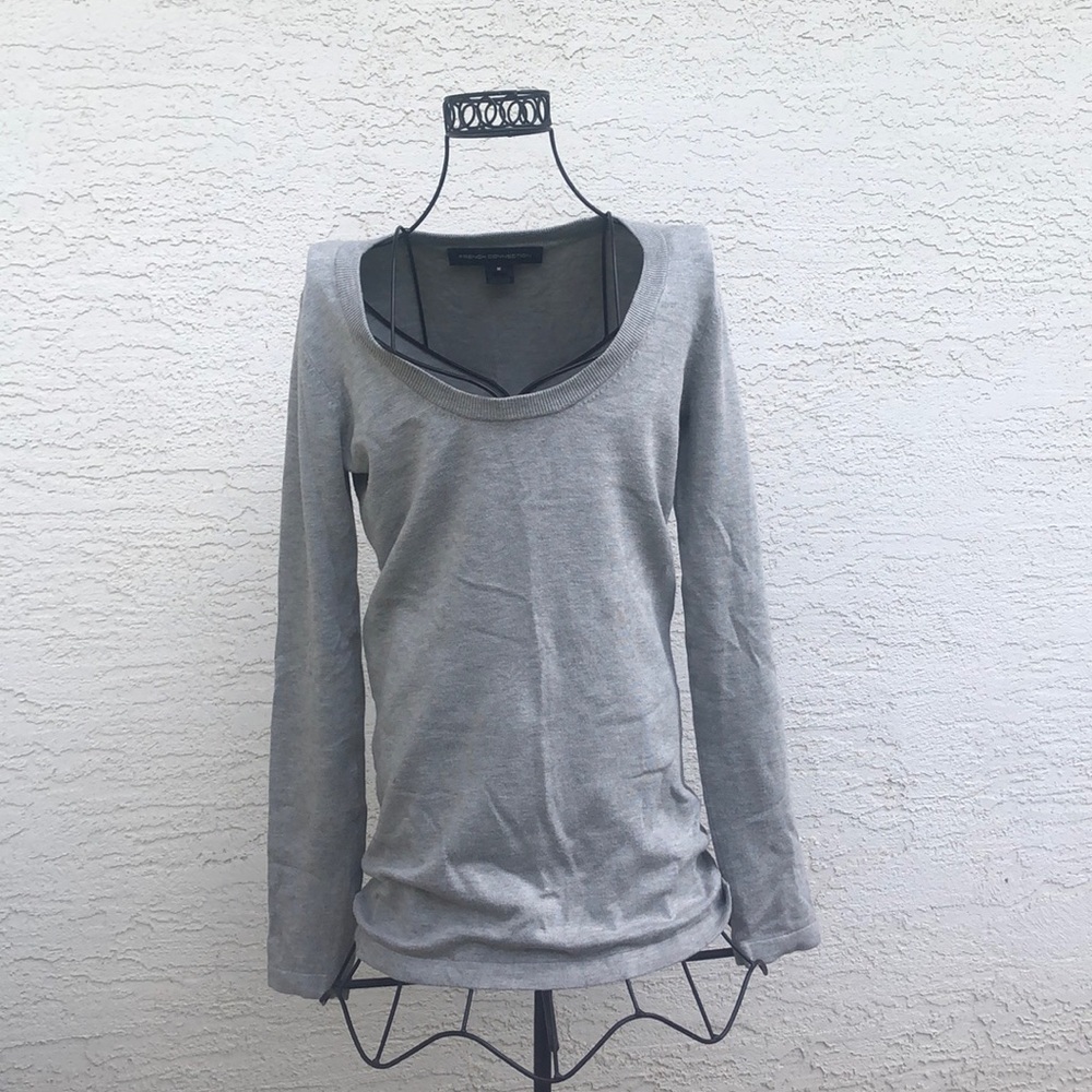 French Connection light scoop neck sweater top Med